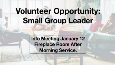 Small Group Volunteers Meeting